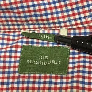 Sid Mashburn Blue/ Red Check Shirt. Wing Collar, 100% Cotton Men’s XL Slim Fit